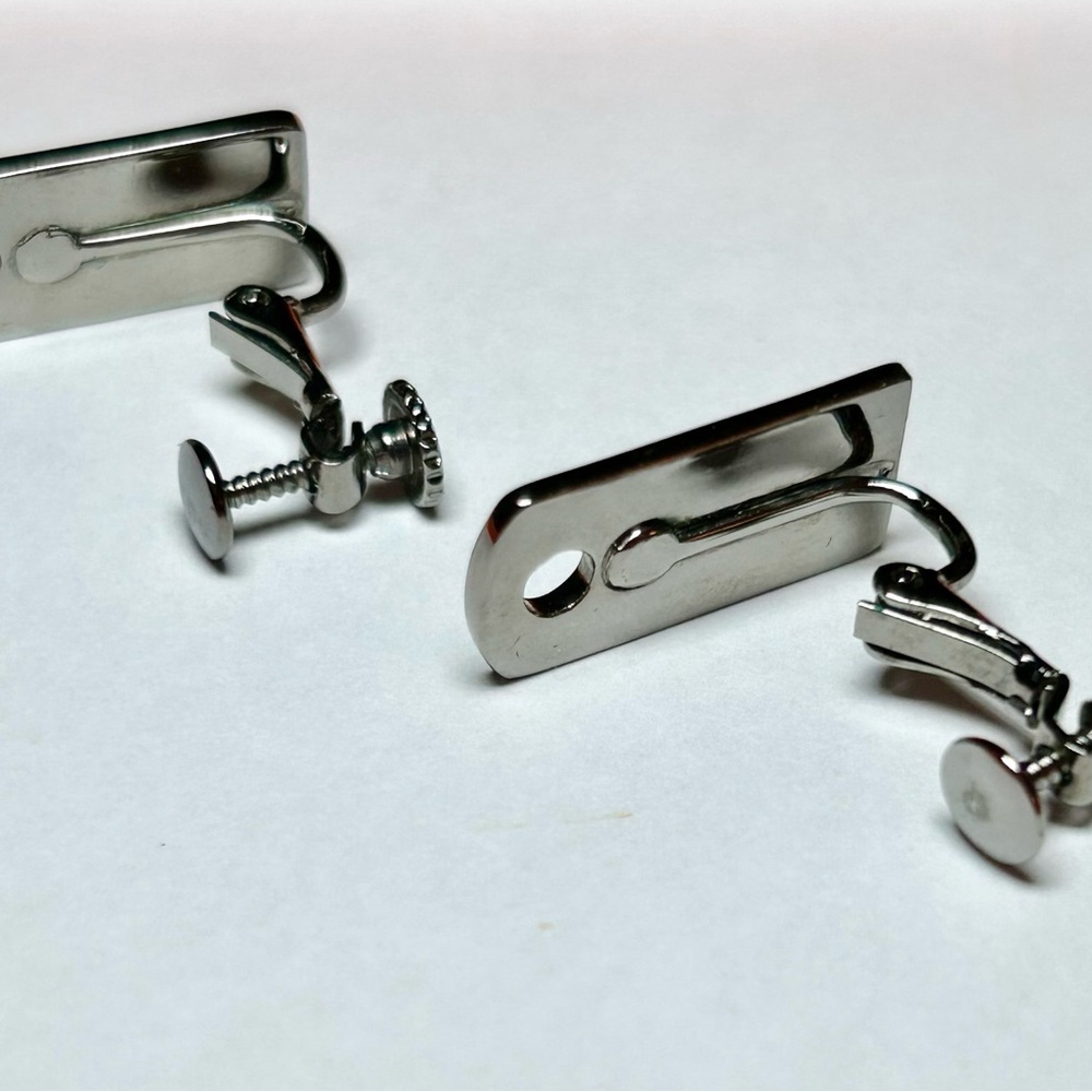 Dior Logo Gun Metal Clip On Earrings - Picture 4 of 6